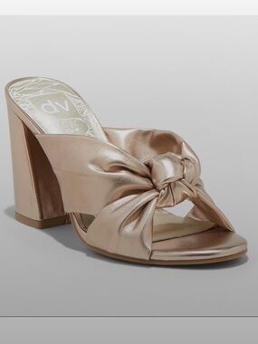 DV by Dolce Vita Metallic Rose Knot Slide Mules